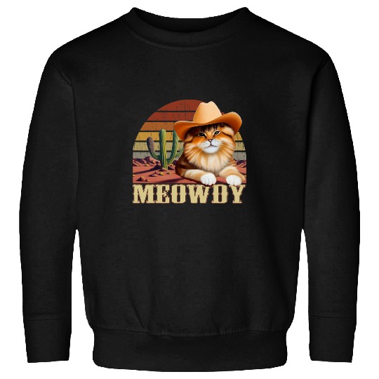 Meowdy Cowboy Hat Cat Lover Country Music vintages Novelty 3 Sweatshirts