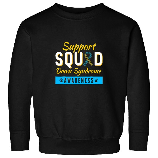 Down Syndromes Awareness month Ribbon Support Squad Men kids Sweatshirts