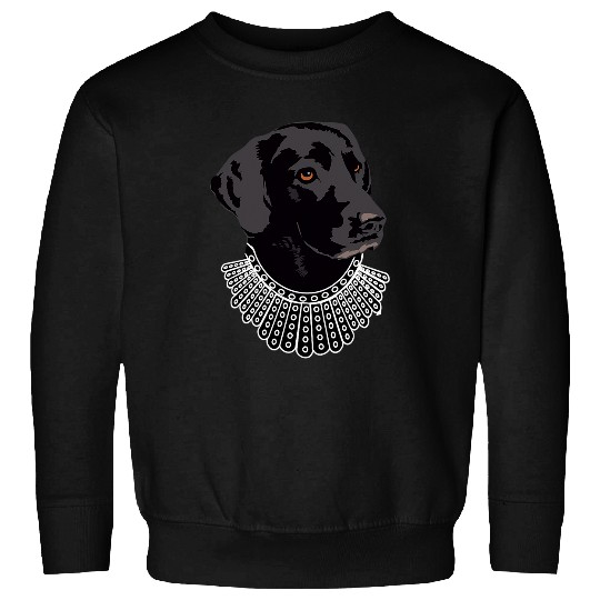 Labrador Lab Dog with Ruth Bader Ginsburg Collar RBG Labrador Sweatshirts