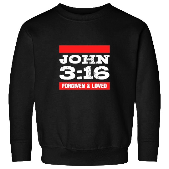 Forgiven Loved John 3 16 Bible Verse Patriotic Christian Sweatshirts