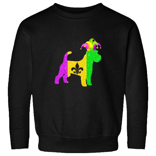Dog Jack Russell Terrier Dog Lover Mardi Gras carnivals Party Sweatshirts