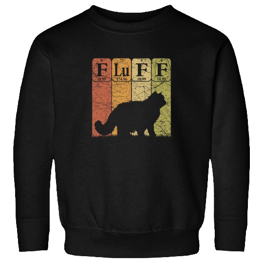 Fluff Cat Periodic Table Elements Cat Lover Cat Scientist 4 Sweatshirts