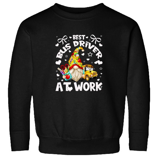 bests School Bus Driver Graphic With Funny Teacher Gnome Sweatshirts
