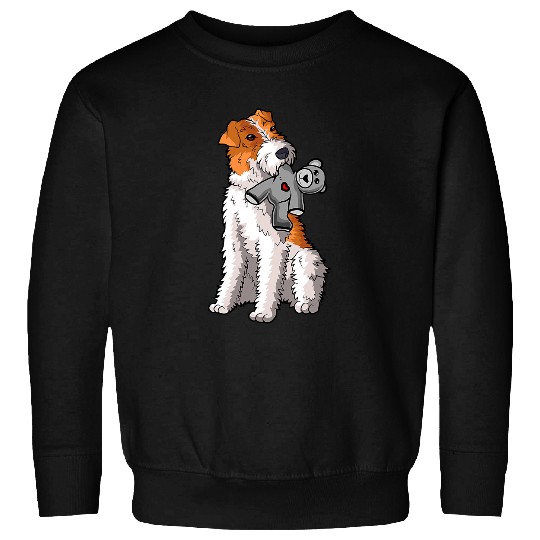 Wire hair fox terrier stuffed animal foxterrier Sweatshirts