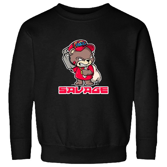 Funny Bear Teddy Bear Hip Hop Rap Boombox Urban Hustle Camo Savage Cute Bears Sweatshirts