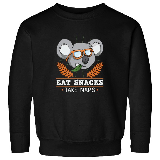 Funny Bear Eat Snacks Take Naps Koala Cute Bears Sweatshirts