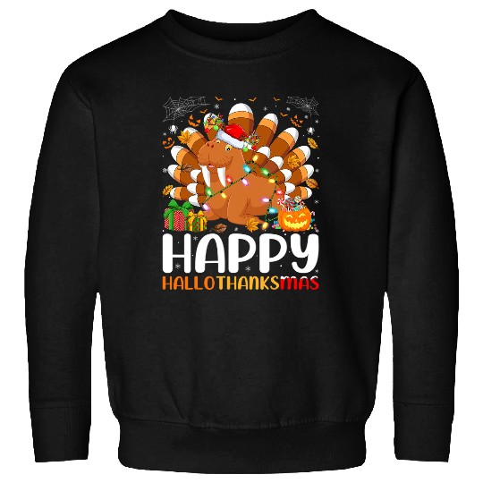 Walrus Lover Halloween Christmas Happy Hallothanksmas Sweatshirts