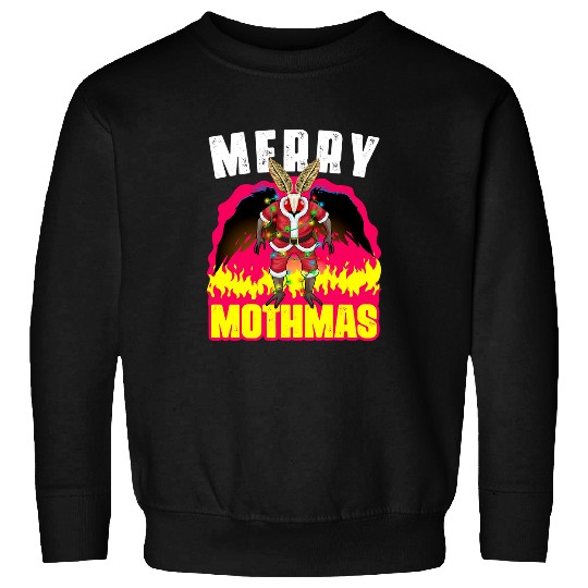 Merry Mothmas Christmas Mothman Folklore Creepy Cryptid Sweatshirts