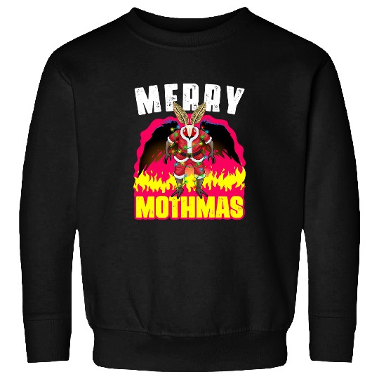 Merry Mothmas Christmas Mothman Folklore Creepy Cryptid Sweatshirts