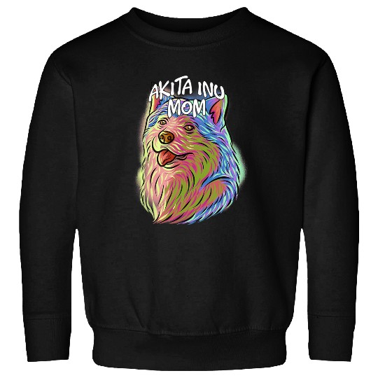 Dog Akita Colorful Pop Art Portrait Akita Inu Dog Mom Mothers Day 3 Sweatshirts