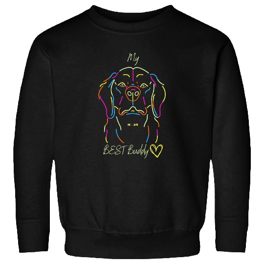 Goldie My bests buddy Neon Dog Puppy Love Golden Retriever Dog Sweatshirts