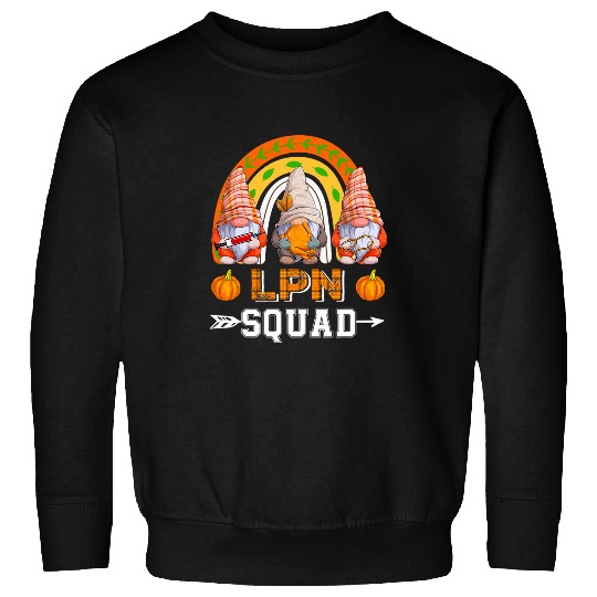 LPN Squad Three Gnomes Thanksgiving Fall Pumpkins Rainbow Sweatshirts