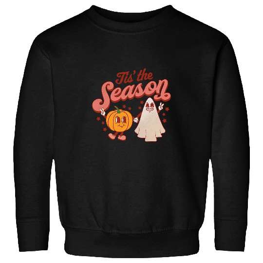 Tis the Season Pumpkin Boo 60s 70s Hippie Halloween Costume41 Sweatshirts