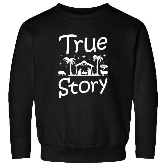 Christian Lame Story Christmas Nativity Scene Catholic Jesus Manger 116 Bibble Jesus Christ Sweatshirts