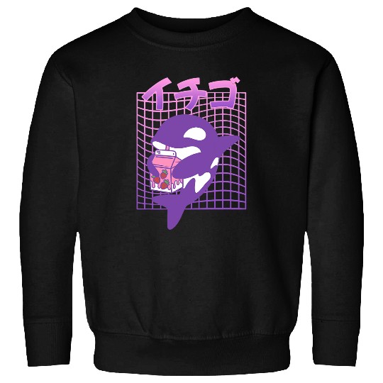 Whales Vaporwave Aesthetic Orca Whale for Vaporwave Aesthetic Fans Sweatshirts