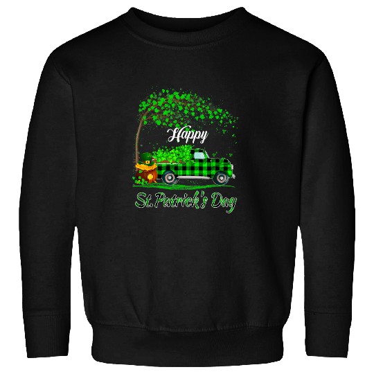 Tractor driving Funny Tractor Buffalo Tree Happy St Patrick Day Hat Sweatshirts