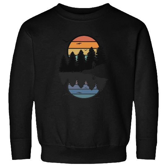 Hiking Hiker Mountain Wilderness Reflection vintages Sunset Hike Sweatshirts