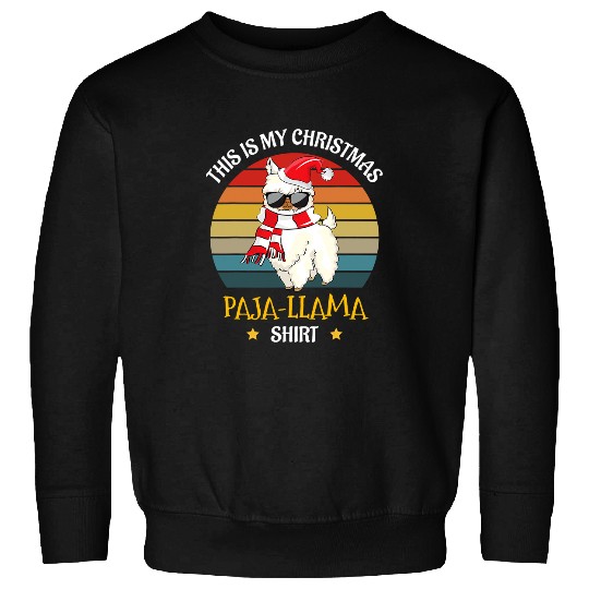 Llama Lover This Is My Christmas PajaLlama 2Jammies Retro vintages 102 Sweatshirts