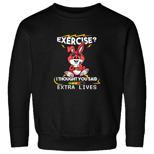 Rabbits Extra Lives Funny Video Game Controller Gaming Rabbit Gamer Sweatshirts