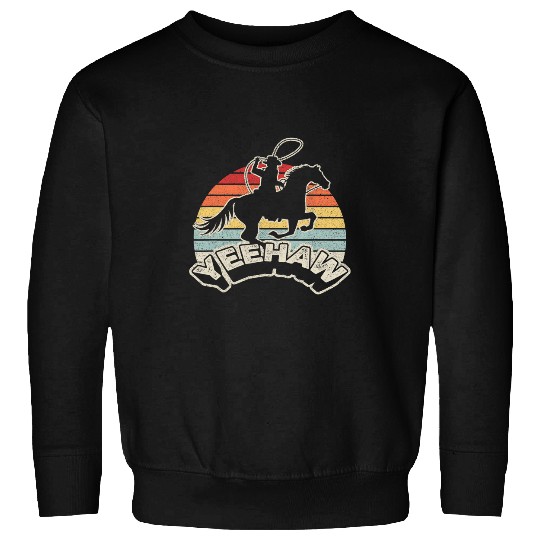 Cowboy Retro Western Horse Bull Riding Rodeo Yeehaw Cowboy Sweatshirts