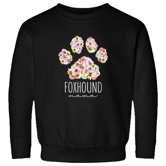 Foxhound Mama Floral Paw Dog Mom Sweatshirts