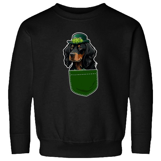 Gordon Setter St Patricks Day Dog Lover Pocket Sweatshirts