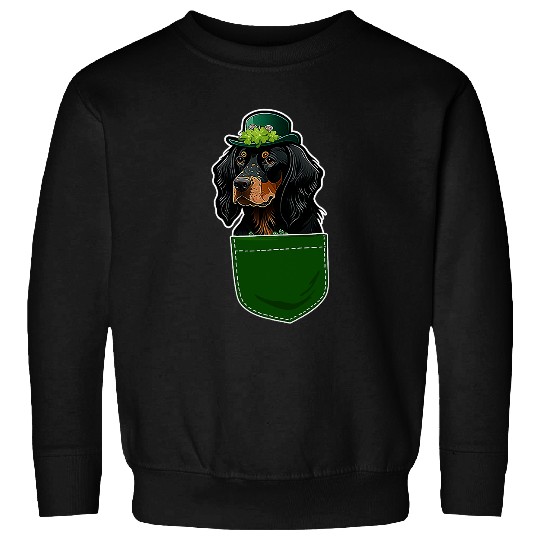 Gordon Setter St Patricks Day Dog Lover Pocket Sweatshirts