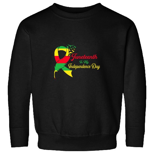Black History Juneteenth Vibes Freedom Independence Ribbon Sweatshirts