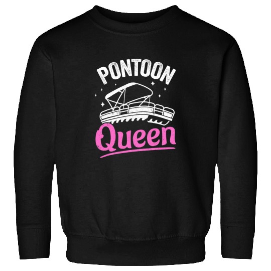 Pontoon Boat Lake Life Women Mom Grandma Pontoon Queen2 Sweatshirts