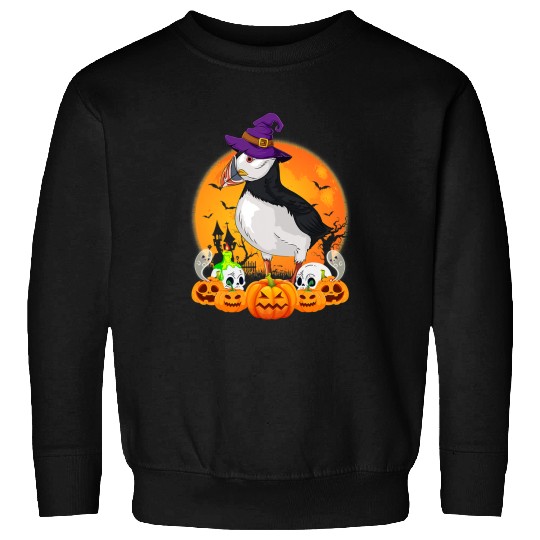 Skeletons Skulls Puffin Bird Scary Pumpkin Skull Witch Puffin Halloween 27 Skull Sweatshirts