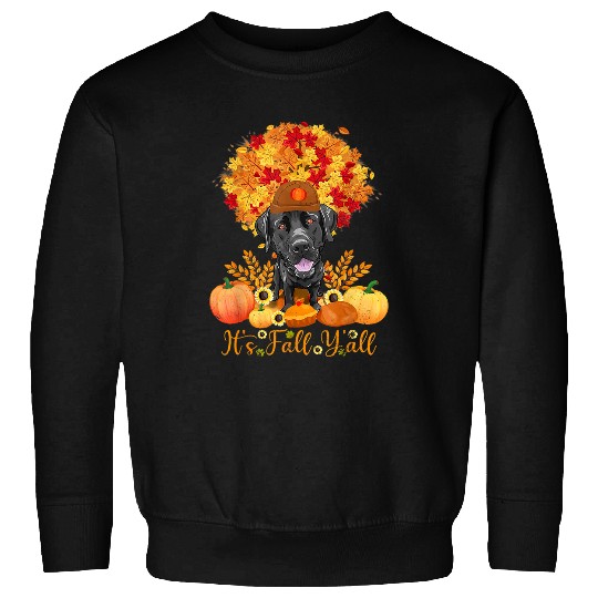 Labrador Lab Dog Halloween Thanksgiving Its Fall Yall Labrador Black Lab Sweatshirts