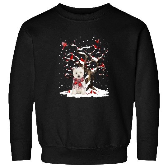 West Highland White Terrier Scarf Cardinal Snow Christmas 236 Sweatshirts