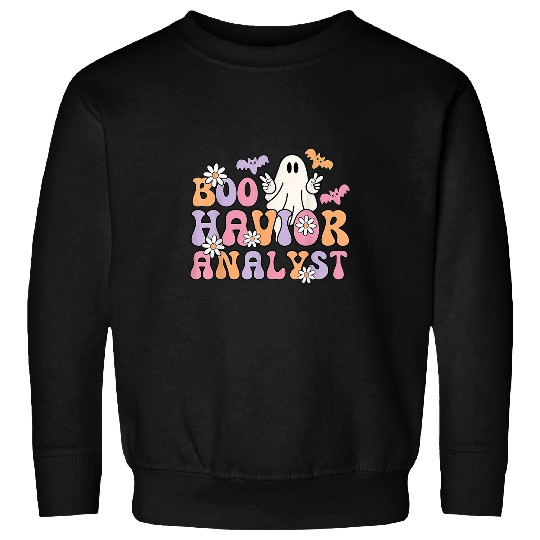 ABA Therapist BCBA Behavior Analyst Retro Boo Halloween 2 Sweatshirts