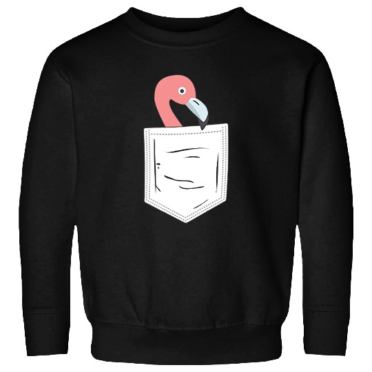 Pink Flamingo Pink Flamingo in Chest Pocket Bird Gift Flamingos Sweatshirts
