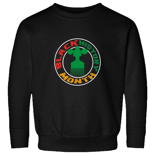 Black History Month BHM Afro Pick comb Afrocentric Sweatshirts