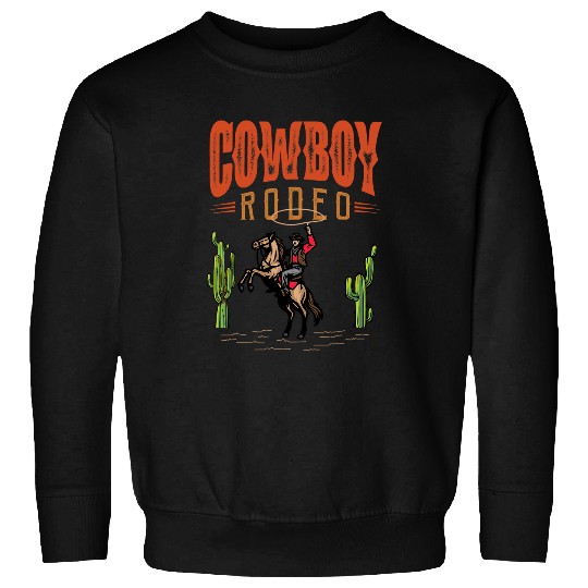 Cowboy Rodeo Horse Riding Western Boy Men Sweatshirts