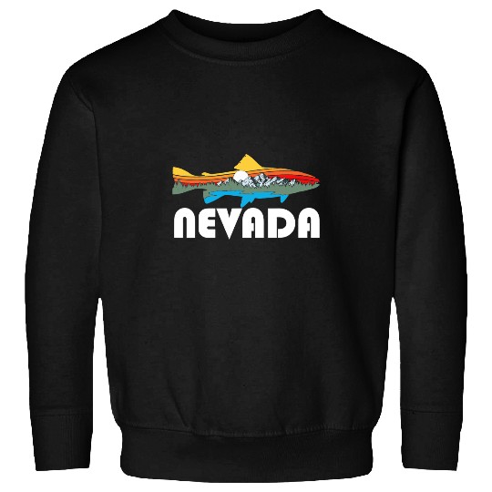 Fishing Nevada Artistic Trout Nature Outdoor Fish Fishing Fisher Sweatshirts