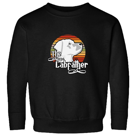 Labrador Lab Dog Funny Dog The Labfather Lab Labrador Dad Retro Sunset Sweatshirts