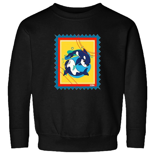 Whales Postage Stamp Orca Whale Sweatshirts