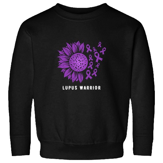 Lupus Warrior Sunflower with purple ribbons Sweatshirts