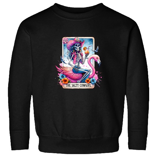 Funny Cowgirl Salty Cowgirl Skeletons Fortune Teller Card Sweatshirts