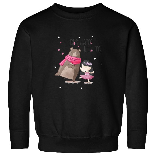 Funny Bear Cute little bear dancing with ballerina girl Cute Bears Sweatshirts