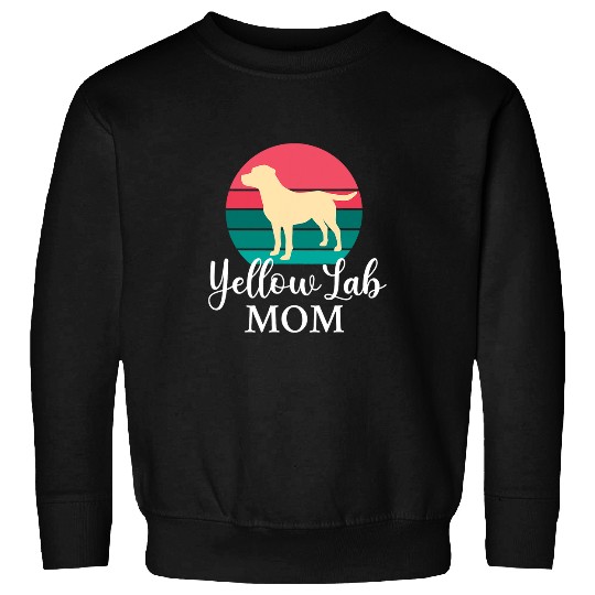 Labrador Lab Dog Yellow Lab Mom Labrador Retriever Retro Sunset Sweatshirts