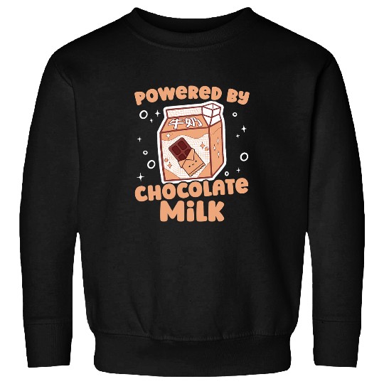 Powered By Chocolate Milk Japanese Kawaii Hot Chocolate 1 Sweatshirts