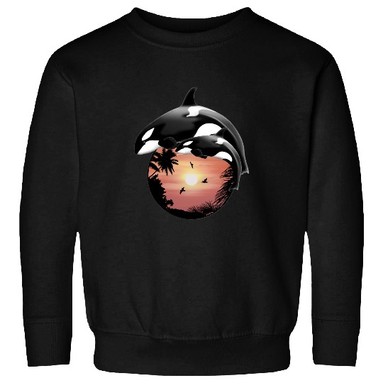 Whales Orca Whales Sunset Sweatshirts
