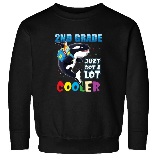 Whales Teacher Teaching 2nd Grade Orca Whale T Second Grader Back to School Sweatshirts