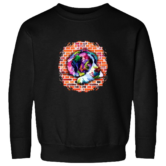 Dog Saint Bernard Colorful Saint Bernard Pop Art Bricks Saint Bernard Puppy Sweatshirts
