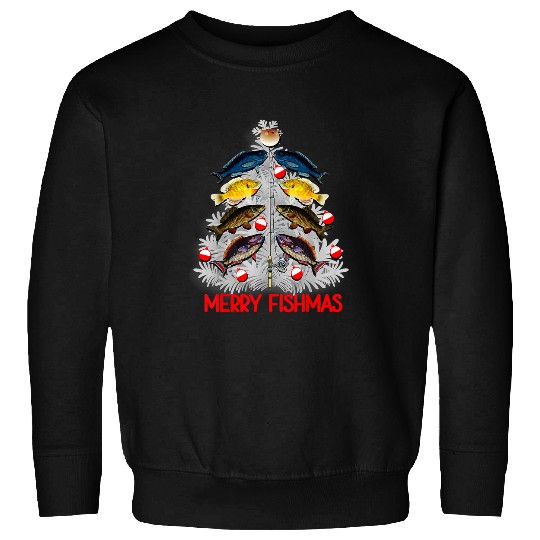 Fishing Merry Fishmas Christmas Tree Fish Fishing xmass Fisher Sweatshirts