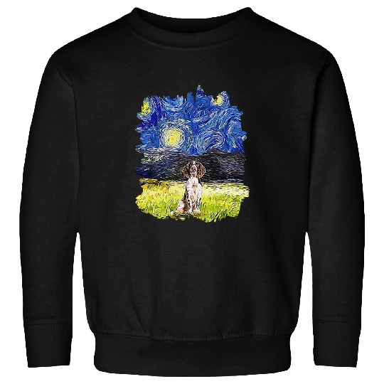 Starry Night Impressionist Art English Springer Spaniel Sweatshirts