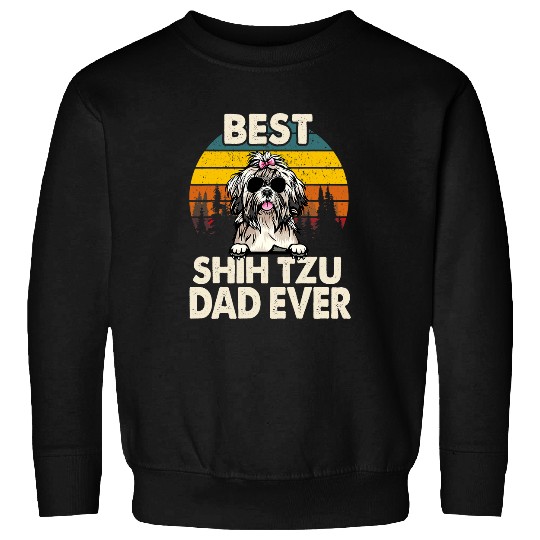 vintages bests Shih Tzu Dog Dad Ever Gifts Lover Sweatshirts